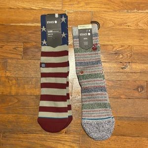 Pair of American Flag & Striped Stance Socks, Med